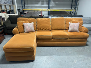 Contemporary Burnt Orange Chaise Sectional