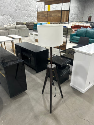 Contemporary Espresso Wood Floor Lamp