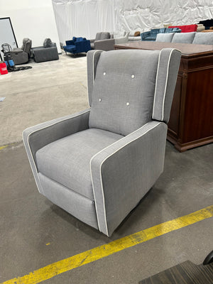 Tufted Light Gray Fabric Glider Chair