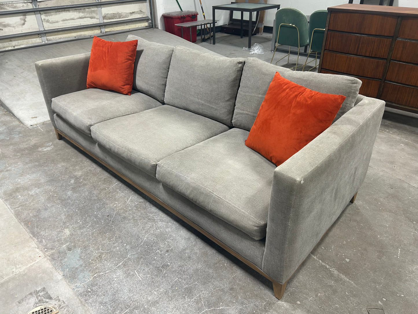 Crate & Barrel Sky Grey 96” Taraval Sofa
