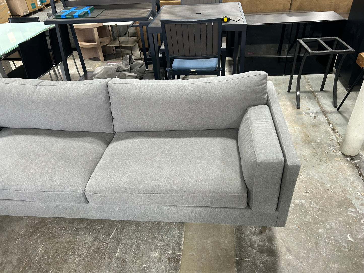 BenchMade Modern Light Gray 90” Skinny Fat Sofa