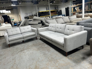Burrow Light Gray MCM Nomad Sofa & Loveseat Set