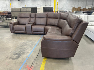 Flexsteel Griffin Italian Leather Zero Gravity Reclining Sectional
