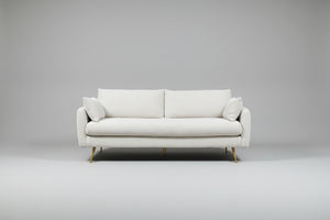 Albany Park 82” White Bouclé MCM Sofa