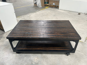 Distressed Wooden Lift-Top Storage Coffee Table