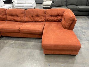 Ashley Burnt Orange Dual Chaise Sleeper Sectional