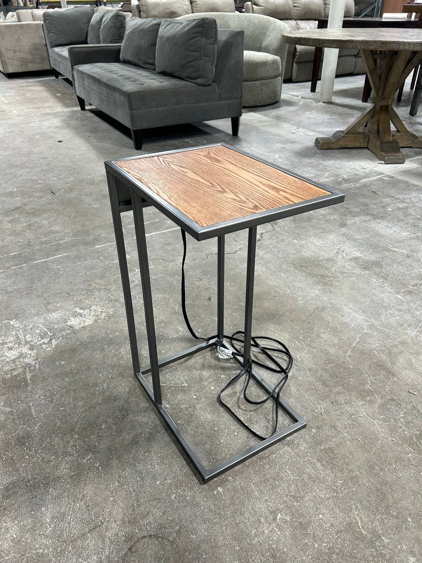 Contemporary Side Table With USB Ports And Outlets