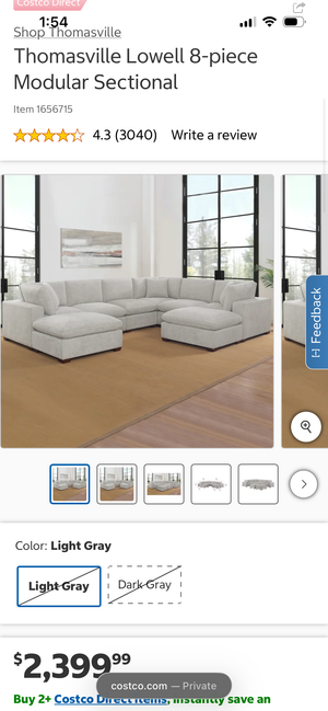Thomasville Lowell 8-Piece Modular Sectional (Dark Gray)