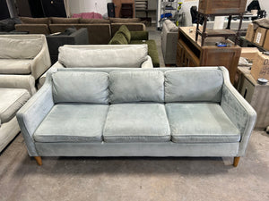 West Elm 81” Aqua Velvet Hamilton Sofa