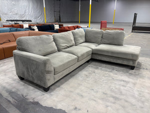 PLUSH 2-Pc Light Gray Chaise Sectional