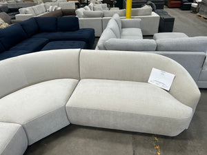 *New* Ontai Dolen 3-Piece Curved Fabric Sectional (Cream)