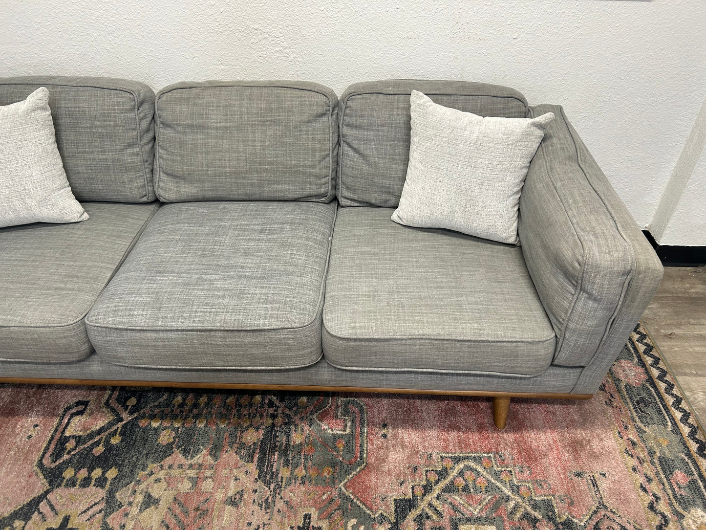 Article Light Gray MCM 90” Timber Sofa