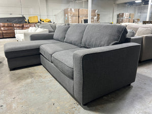 Contemporary 2-Pc Gray LAF Chaise Sectional