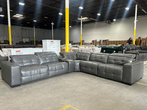 Aiden & Ivy 6-Piece Leather Power Reclining Sectional