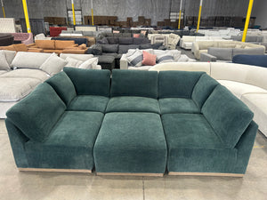 Henredon Murphy Fabric 6-Piece Sectional w/Ottoman (Green)