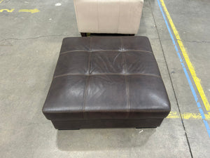 Espresso Leather Ottoman