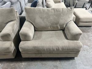 2-Pc Beige Chenille Sofa & Chair Set