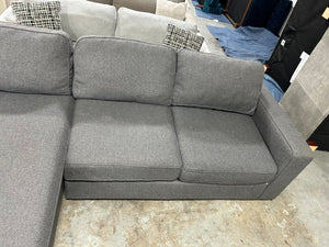 Contemporary 2-Pc Gray LAF Chaise Sectional