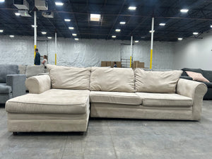 Cream 2-Pc Microfiber Chaise Sectional