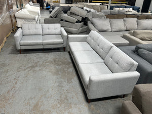 Burrow Light Gray MCM Nomad Sofa & Loveseat Set