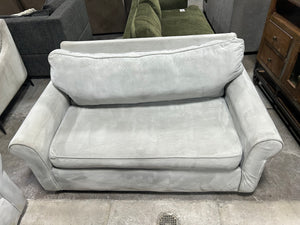 Contemporary Light Gray Velvet Sofa & Oversize Chair Set