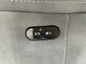 Gray Microsuede Power Recliner Sofa