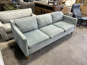 West Elm 81” Aqua Velvet Hamilton Sofa