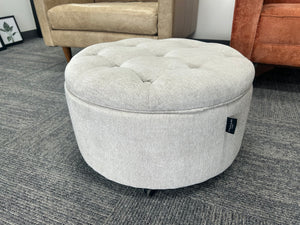 Tahari Beige MCM Storage Ottoman