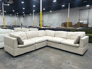 Albany Park Kova Box Cushion Corner Sectional (Dune Performance Linen)