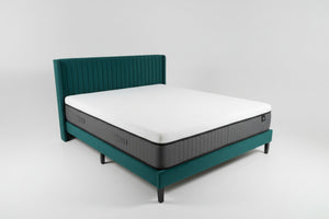 Teal Velvet MCM King Bed Frame