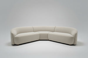 *New* Ontai Dolen 3-Piece Curved Fabric Sectional (Cream)