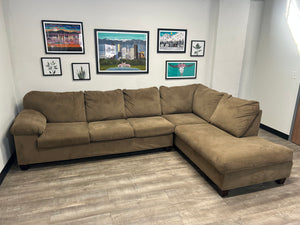 2-Pc Contemporary Brown Chaise Sectional