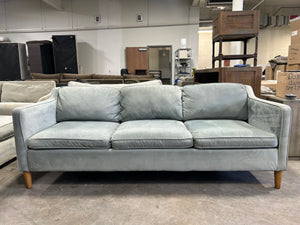 West Elm 81” Aqua Velvet Hamilton Sofa