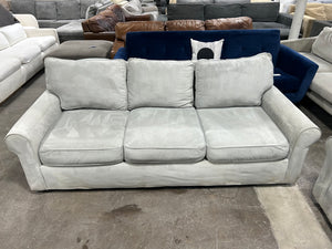 Contemporary Light Gray Velvet Sofa & Oversize Chair Set