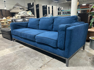 90'' Blue MCM Sofa