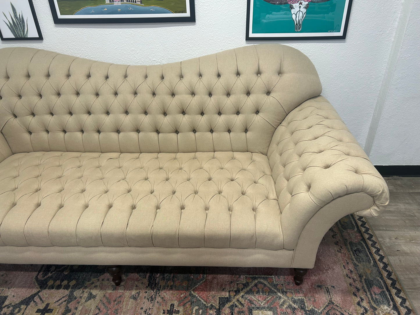 ELEGANT Arhaus Beige Tufted Arabella Sofa