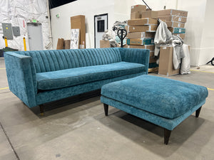 Joybird Chelsea Sofa w/Ottoman (Prime Peacock)