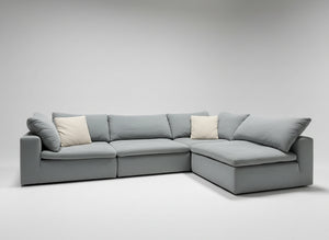 4-Pc Modular Light Gray Cloud Sectional