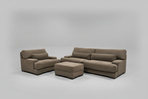 Z Gallerie MAMMOTH 3-Pc Brown Sofa & Chair Set w/Ottoman