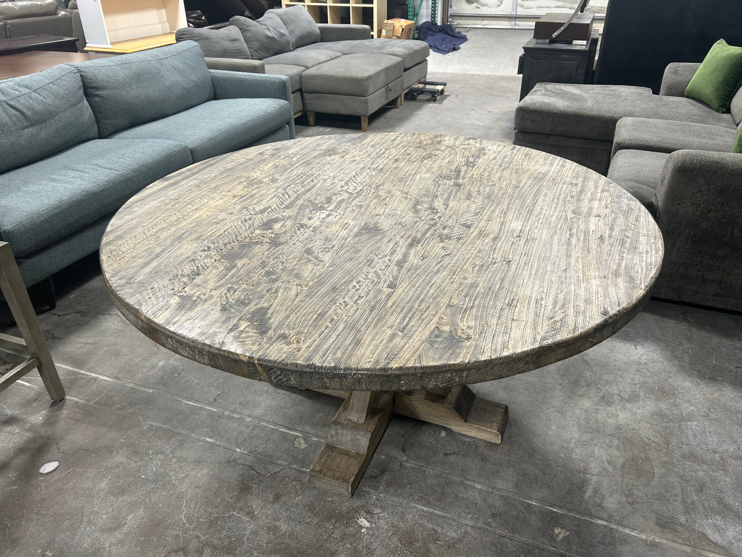 CUSTOM-MADE Round Wooden Farmhouse Dining Table