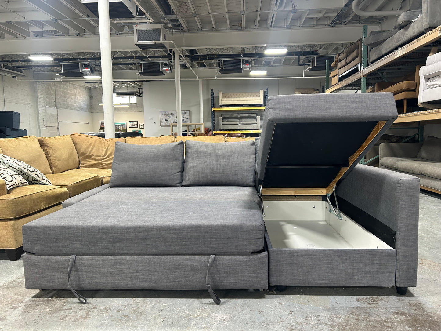 IKEA Gray Friheten Sleeper Chaise Sectional