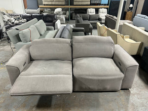 Modular Light Gray Power Recliner Sofa