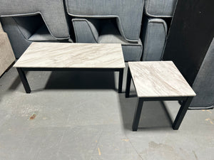 Contemporary Marbled Coffee Table/End Table Set