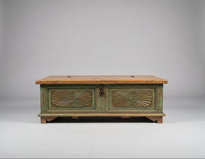 Reclaimed Wood Sunburst Storage Chest