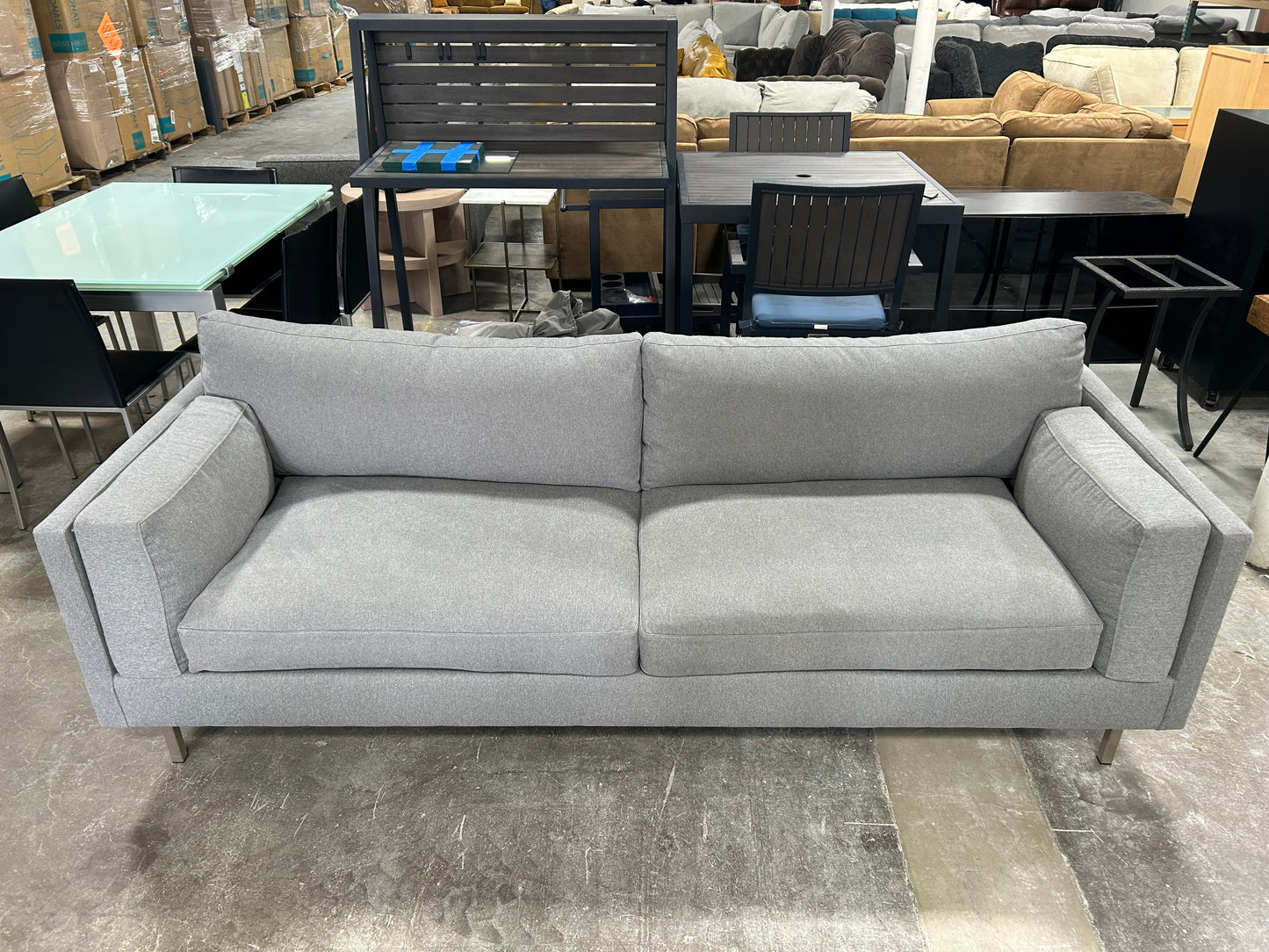 BenchMade Modern Light Gray 90” Skinny Fat Sofa