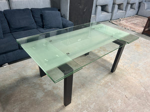 Scandinavian Designs 67'' Tempered Glass Dining Table
