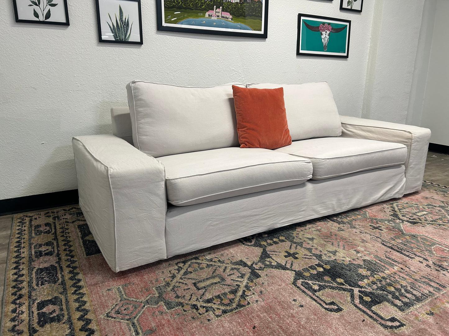 IKEA Sky Grey Kivik Sofa w/ Custom Slipcovers