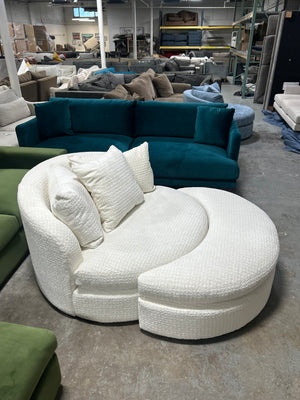 BRAND-NEW Amelia Grand Swivel Chair w/Ottoman (Soul Cloud)