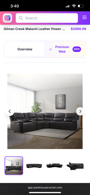 Gilman Creek Malachi Leather Power Reclining Sectional