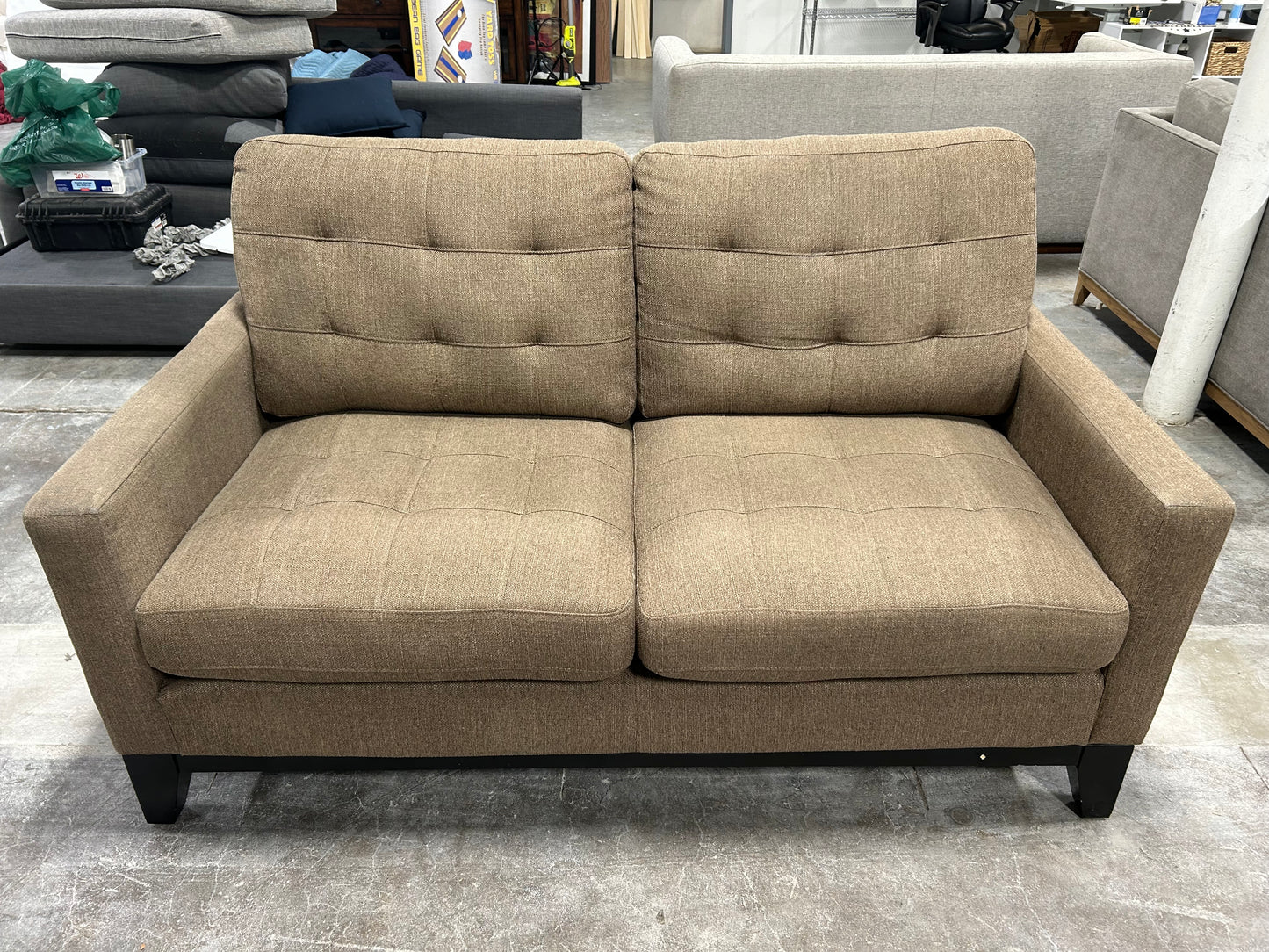 Taupe 64” Mid-Century Modern Sofa